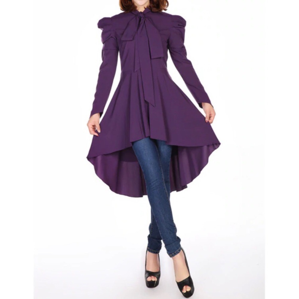 💜Victorian Romance Dress Top Purple💜 - Picture 1 of 7